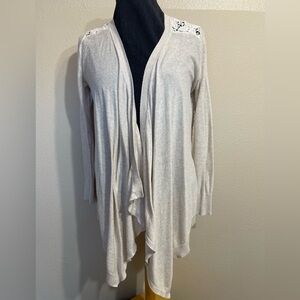 Boho Lace back open front cardigan women’s size small